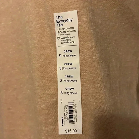 Sonoma The Every Day Tee women’s sz S long sleeve crew - Picture 2 of 5